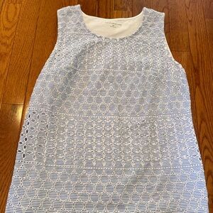 Croft & Barrow Blue and White Textured Top